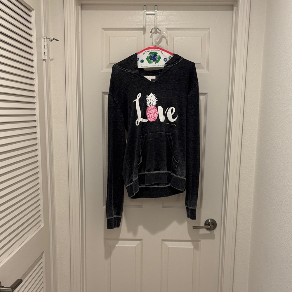 Simply Southern Black Hoodie with Pink Pineapple Design